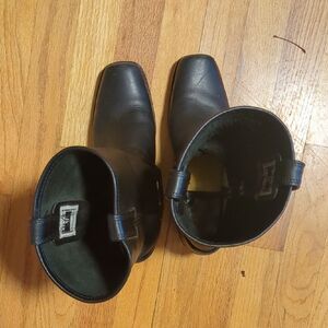 Frye Dark Leather Moto Boots